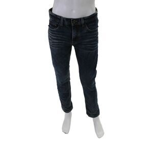 PSGB Mens Cotton Dark Washed Buttoned Slip-On Straight Jeans Blue Size EUR 33